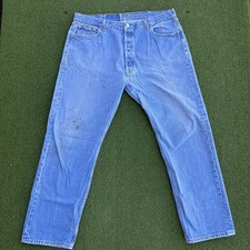Levis 501 Jeans Mens 38x30 Light Wash Button Fly Vintage Made in USA