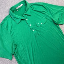Criquet Polo Shirt Mens Medium Green Pima Cotton Stretch Golf Travel Lightweight