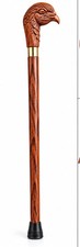 Handcrafted Wooden Walking Stick Cane   Beautiful Carved Bird/Eagle Head Handle,
