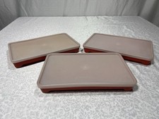Vintage Tupperware Ice Cube Trays w Lids Red ...