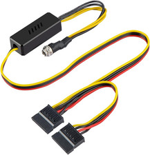 DC 12V Female to 2 SATA 5V Male Power Supply Adapter for HDD, DC 5525 5.5MM X 2.