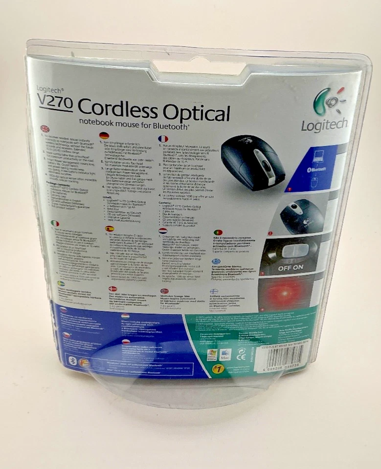 Logitech V270 Bluetooth Cordless Optical Mouse for Noteooks Dongle Free Box & CD - Image 2 of 2