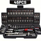 45pcs Car Repair Tool Kit Ratchet Torque Wrench Combo Repairing Mechanic Tool