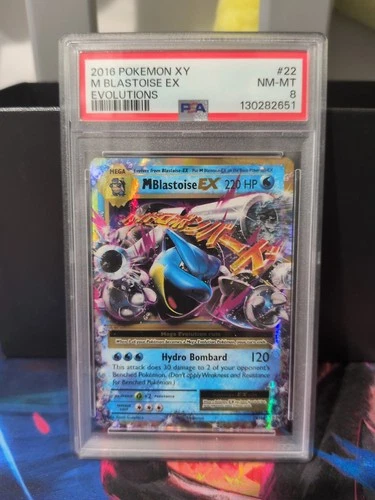 2016 Pokemon XY Evolutions Holo M Blastoise EX 22 PSA 8 NM-Mint