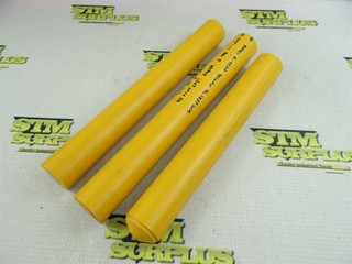 3 PIECES OF YELLOW RADEL R 5500 MACHINABLE PLASTIC ROUND STOCK 1 1/4" DIA