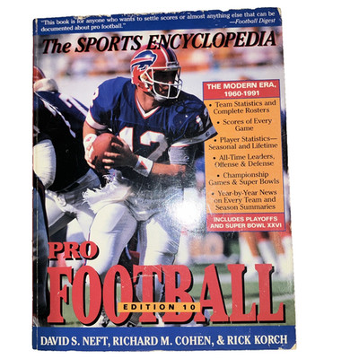 The Sports Encyclopedia: Pro Football, The Modern Era, 1960-1991 Book NFL Fans!