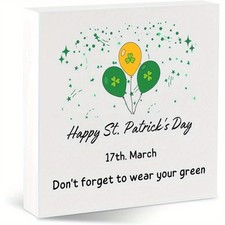 Happy St. Patrick's Day Wooden Box Sign Wear Green Irish Home Decoration Gift
