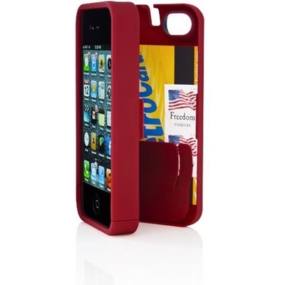 EYN for iPhone 4/4S Case Storage for Credit Card ID Money (Red)