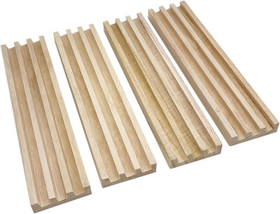 Wooden Domino Racks Set of 4 Natural Domino Trays Holders Organizer for Mexican