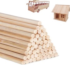 50PCS Dowel Rods Wood Sticks Wooden Dowel Rods - 1/4 x 12 Inch Precut Dowels
