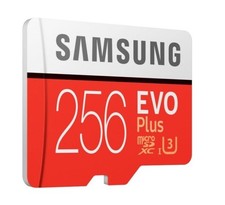 SAMSUNG EVO Plus 256GB MicroSD SDXC C10 Flash Memory Card w/ SD Adapter