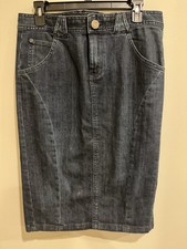 Women s Vintage Calvin Klein Jeans Below The Knee Denim Skirt Size 8