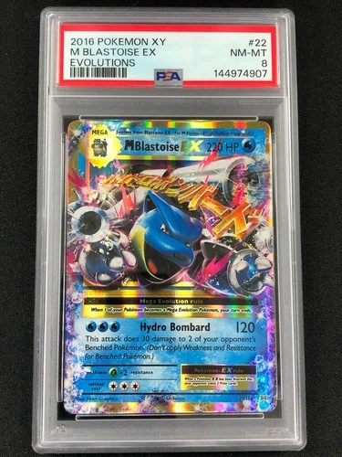 Pokemon 2016 M Blastoise EX 22/108 PSA 8