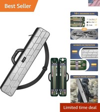 Pool Cue Case, Hard Shell Pool Stick Case 4X4 with 10 Padded Slots, Heavy-Duty B