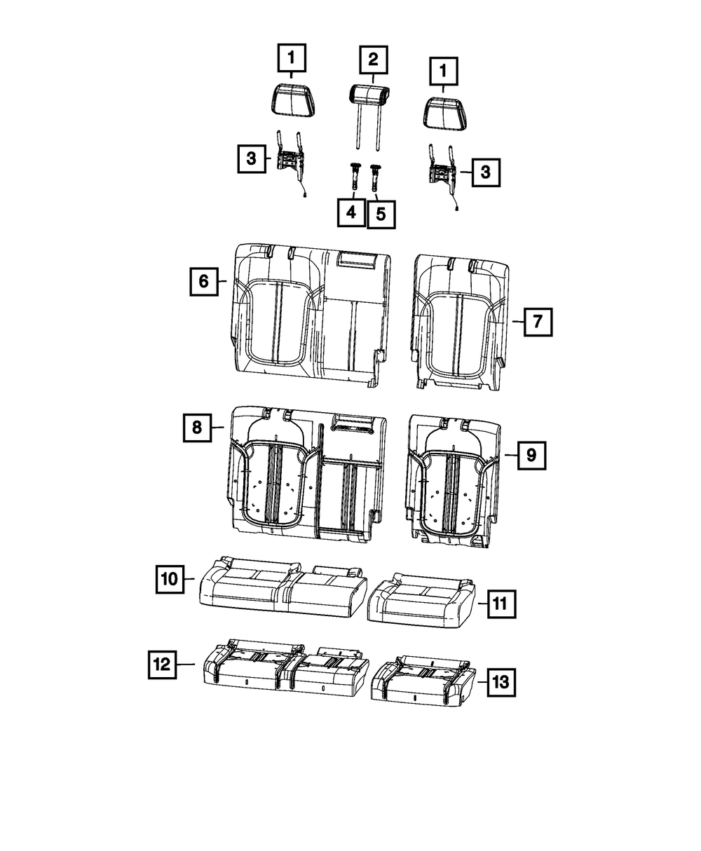Genuine Mopar Third Row Headrest 6TJ311D4AB