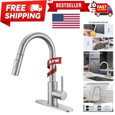 Sleek Brushed Nickel Kitchen Faucet: 13.5 Spout with Easy Installation