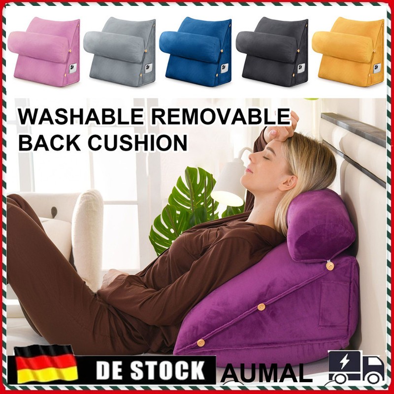 Cojín triangular ajustable 3 en 1 cabecero cojín de cuña cojín de lectura soporte para la espalda DE