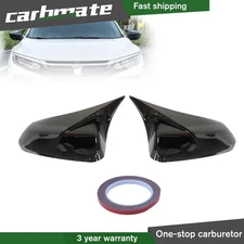 For 2016-2021 Honda Civic Glossy Black Side Mirror Cover Caps Rearview Cover