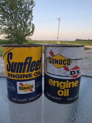 SUNOCO DX MOTOR OIL  1 QT FULL CARDBOARD CAN SUNOCO SUNFLEET