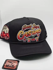Field Grade Bad Luck Casino Black Trucker Cap Snapback Hat Logo