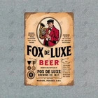 Vintage Fox De Luxe Beer Metal Sign Marion Indiana Brewery Co #719123