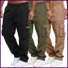 Men's Cargo Pants Sweatpants Outdoor Loose Straight Long Trousers Summer Casual
