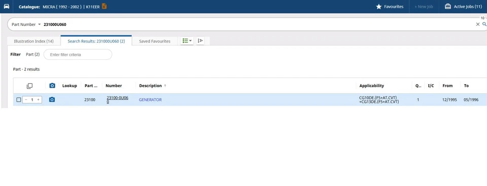 NISSAN GENUINE ALTERNATOR MICRA (K11) 231000U060 - Image 2 of 3
