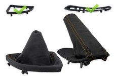 For Bmw E81 E87 Gear Shift Boot Ebrake Gaiter Alcantara Cover S.orange Frames