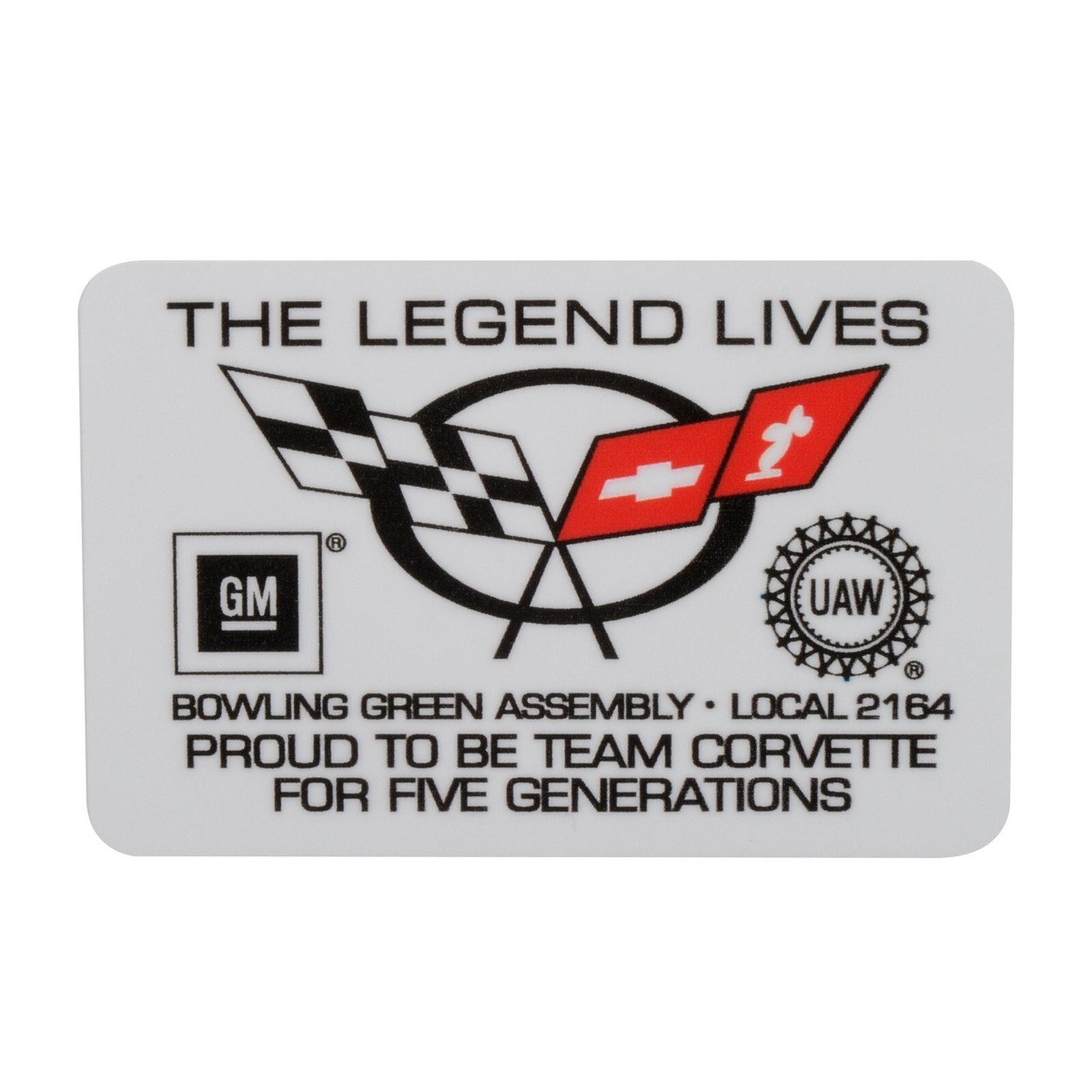 The Legend Lives Door Decal for Corvette - GM Bowling Green
