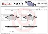 Bremsbelagsatz Scheibenbremse Prime Brembo P 68 048 FüR Renault Megane Clio CR0