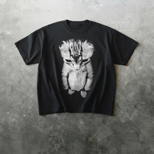Sad Kitten Meme Standing Cat T-Shirt Funny Cute Cat Lover Gift Unisex Tee