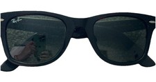 Ray-Ban RB2140 901 50-22 Wayfarer Green Lenses Unisex Classic Sunglasses - Black