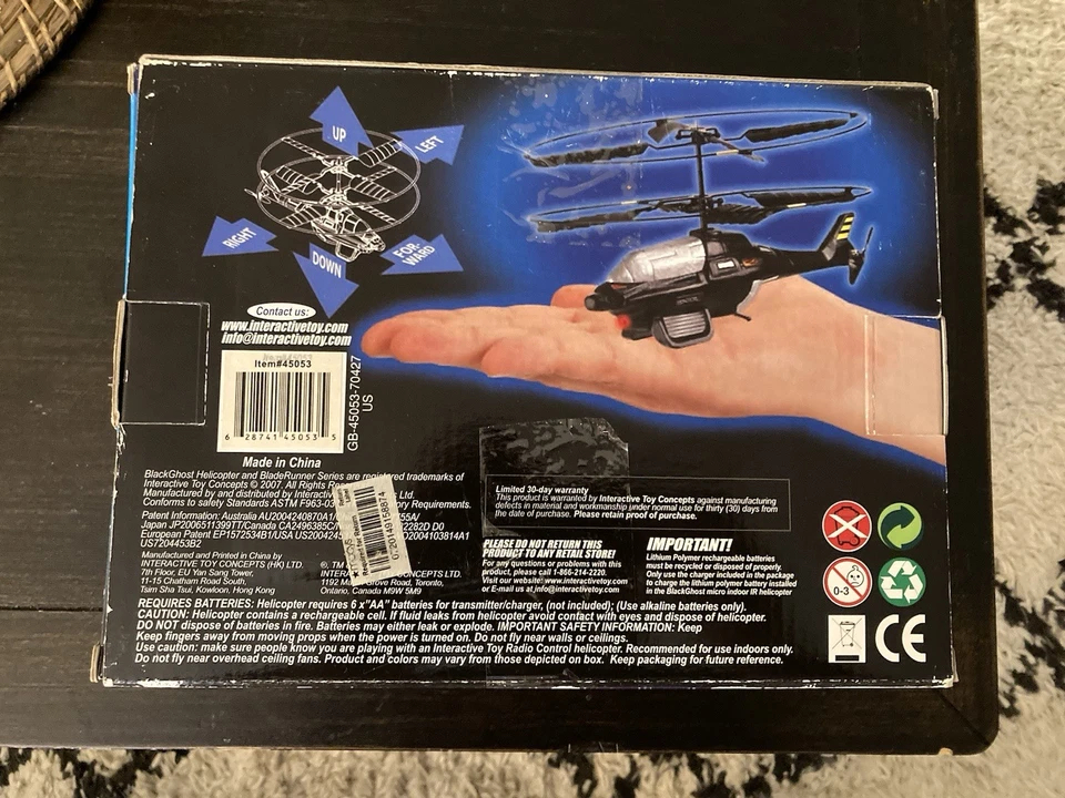 Black Ghost Micro Indoor IR Controlled Helicopter Blade Runner Series Rare - Image 3 of 4