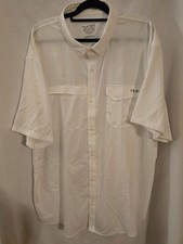 Huk 3XL Performance Fishing Shirt White Short Sleeve UPF Vented NEW