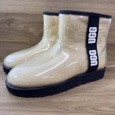 UGG W Classic Clear Mini Boots Natural Black 1113190-NBLC Size 8