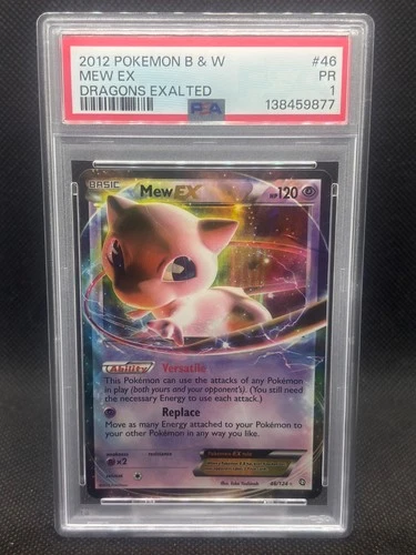 2012 POKEMON BLACK & WHITE DRAGONS EXALTED 46/126 MEW EX PSA 1 PR