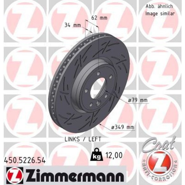 Zimmermann 450.5226.54 Bremsscheibe FüR Land Rover Range Discovery L405 L494-image