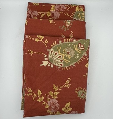 3 Standard  Pottery Barn Florence Pillow Shams Rust Green Floral Paisley *Read