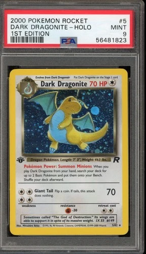 Pokemon Dark Dragonite Team Rocket 1st Edition Holo Rare #5 PSA 9 Mint