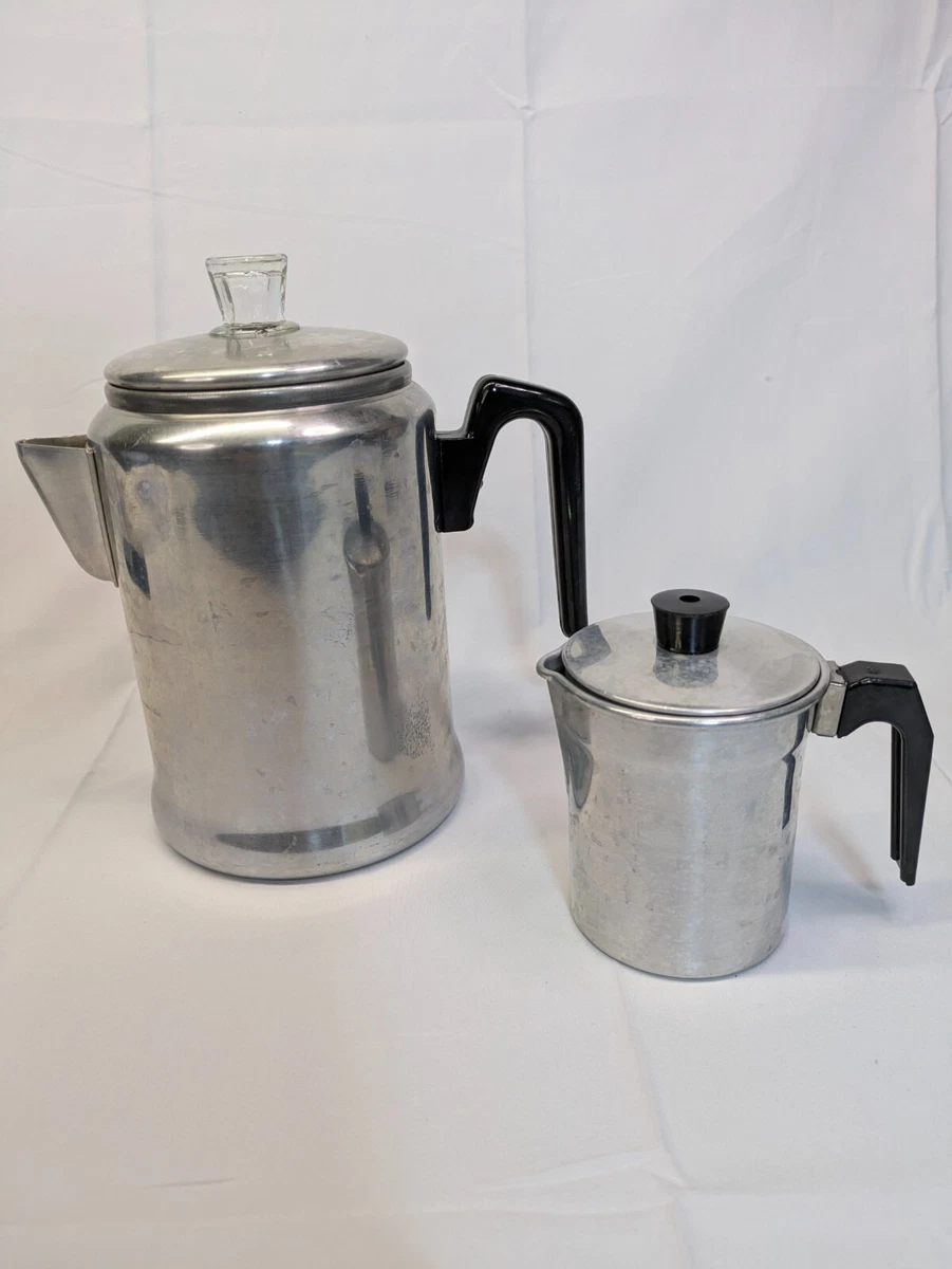 Camping Vintage WEAR EVER Aluminum Coffee POT Perculator 7 No. 3006 Trade Mark Made in U.S.A. 1940's