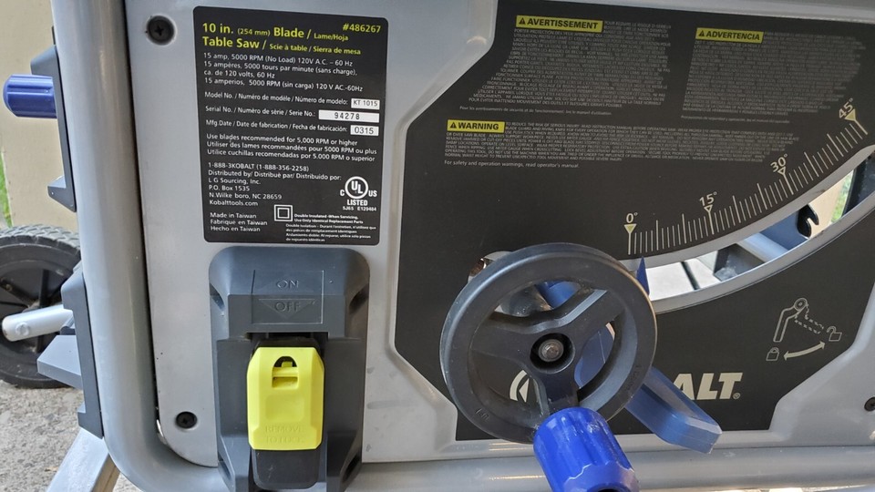 Throat Plate Insert for Kobalt KT1015 10 inch table saw eBay