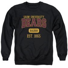 Shaw University Adult Crewneck Sweatshirt Est. Date, Black, S-3XL