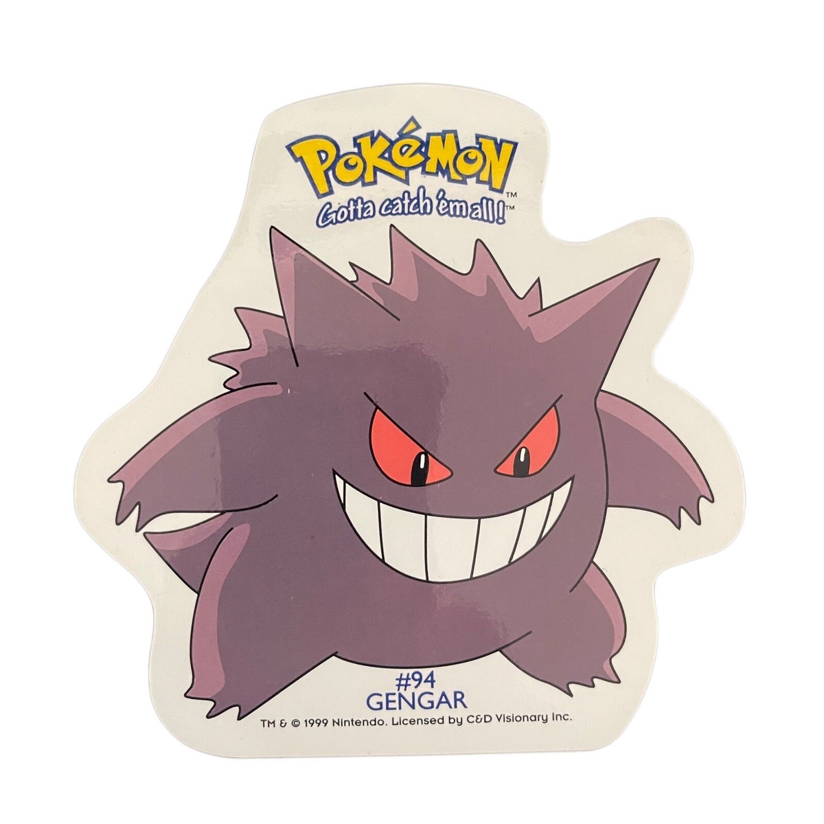 Pokemon Gotta Catch Em All! Nintendo 1999 GENGAR #94 Sticker