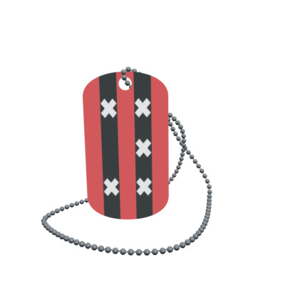 Dog Tag Flagge Ouder-Amstel (Niederlande) Erkennungsmarke Alu 30 x 50 mm