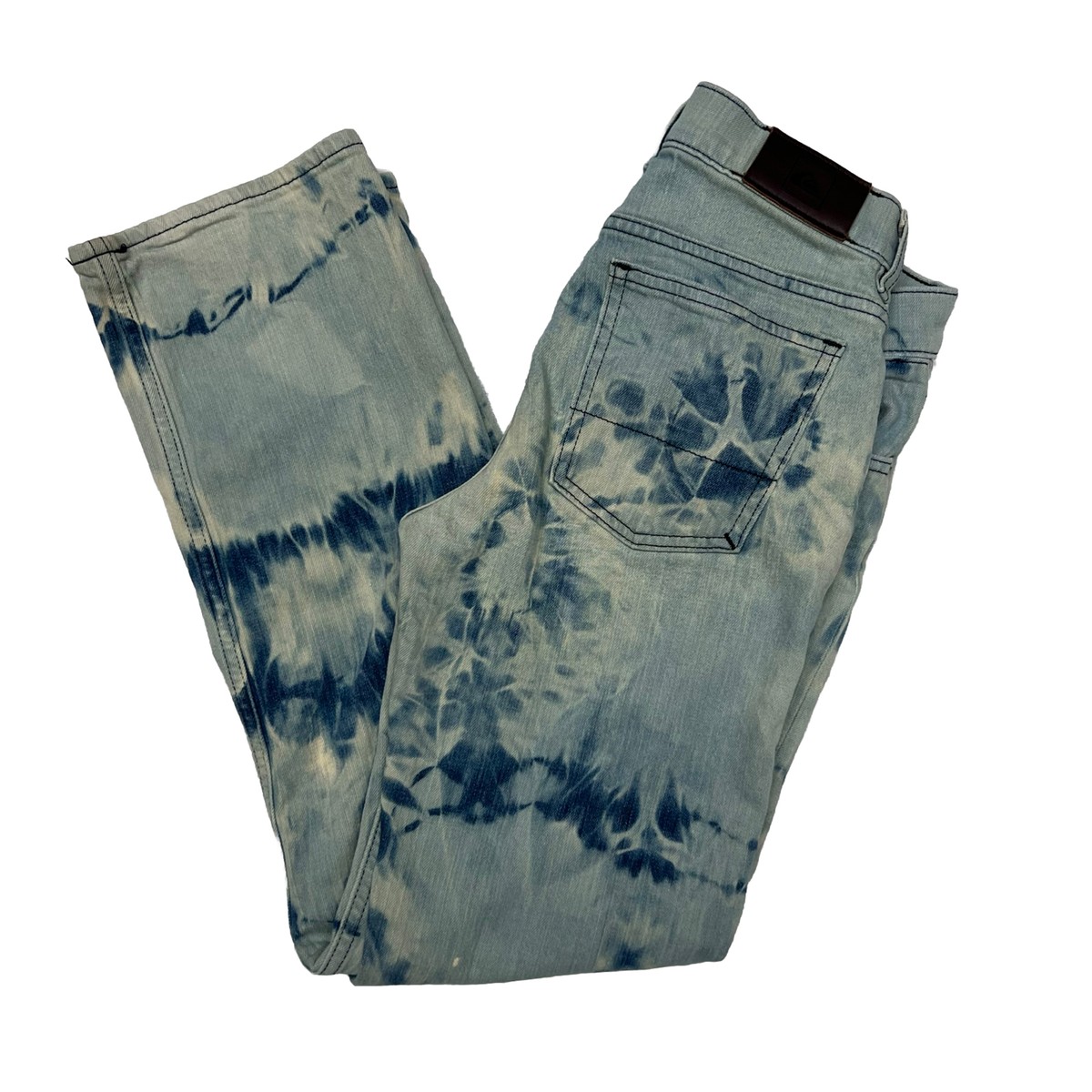 Quicksilver Tie Dye Denim Jeans Light Wash Mid Rise 27