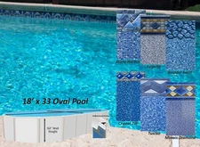 18' x 33' x 52" Oval Unibead 20 Gauge Swimming Pool Liner - (Choose Pattern)
