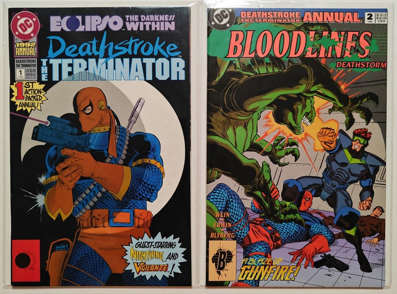 Deathstroke: The Terminator Annual #1-2 SET DC 1992-1993 Lot VF/NM