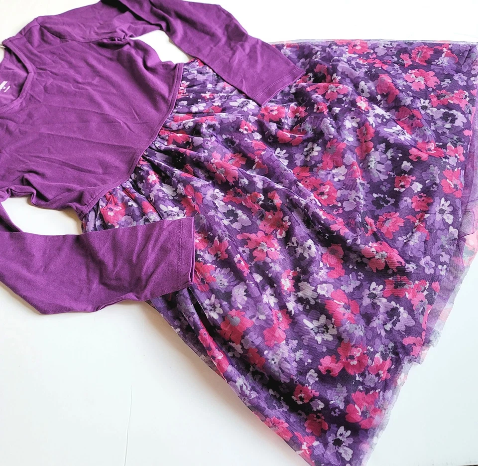 Vestido Gymboree Niñas Talla 10 "Prima Bailarina" Púrpura Floral TuTu Nuevo con Etiquetas Foto 2 de 3