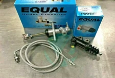 Exedy Master & Slave Cylinder & Silver Clutch Line Kit For 92-01 Honda Prelude