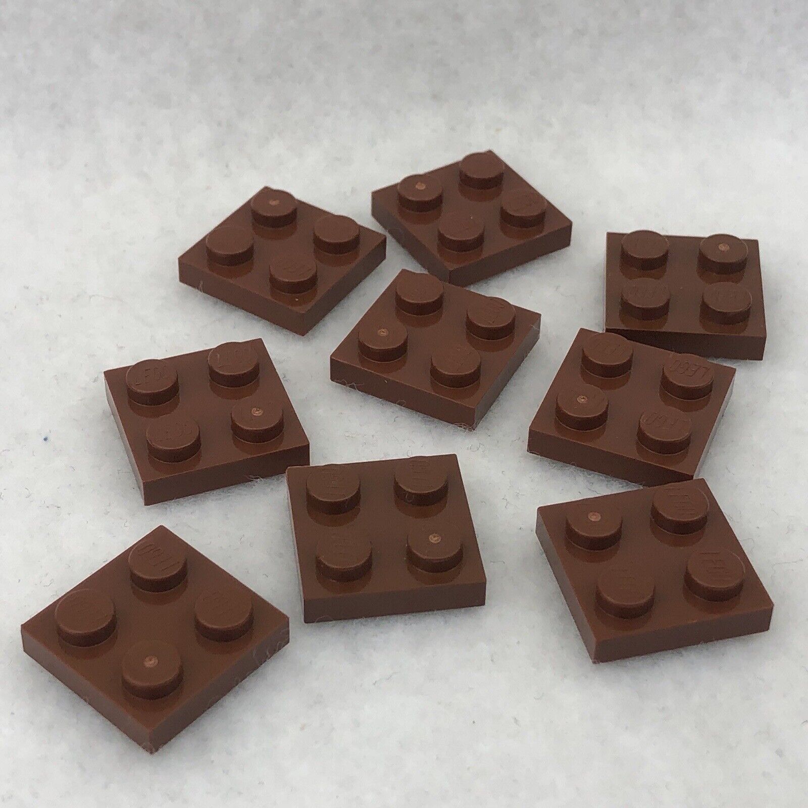 LEGO 3022 Reddish Brown Plate 2 x 2 (x9)
